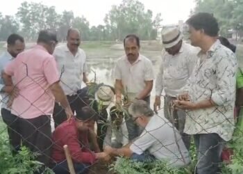 एक पेड़ मां के नाम अभियान के तहत खजुराहो में किया गया पौधारोपण