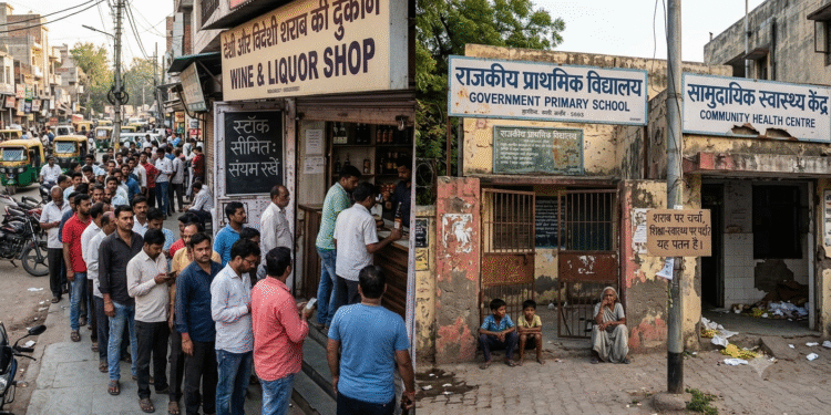 शराब की किल्लत की सुर्खियां शिक्षा-स्वास्थ्य पर भारी